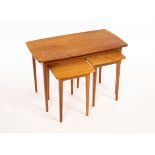 Dennis French (Contemporary), a nest of Cotswold Arts & Crafts oak tables, with chamfered legs,