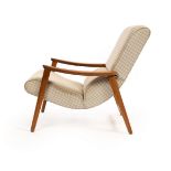 A mid-century lounge chair, circa 1960s, believed to be G Plan, with upholstered seat and back,