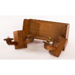 Alan 'Acornman' Grainger, an Arts & Crafts twin-arm wooden wall light,