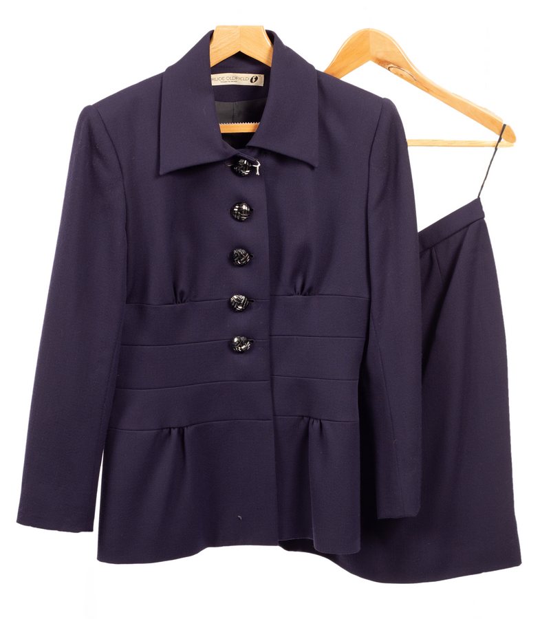 A Bruce Oldfield wool crepe jacket and short skirt,