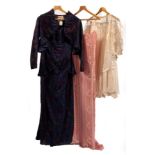 A Tom Bowker evening dress, the fitted strapless dress and bolero jacket both with pleated trim,