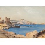 Sir Frank Short RA (1857-1945)/Mediterranean Coast with Tower, possibly Gozo,