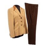 A Ralph Lauren wool gaberdine trouser suit,