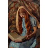 Attributed to Dorothy Hepworth (1894-1978)/Girl Reading/signed P Preece lower right/oil on canvas,