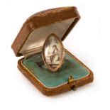 French School, 18th Century/A Girl Kneeling beneath a Tree/a memoriam gold locket/sepia on ivory, 2.