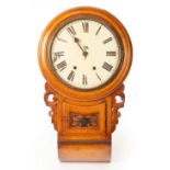 An American walnut wall clock with 8-day striking movement,