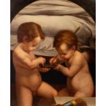 After Correggio/Cupid with Friend Sharpening his Arrow (fragment of an 18th Century copy Danae)/oil