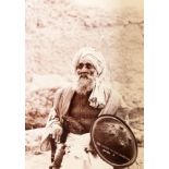 Attributed to Bourne and Shepherd/Bearded Tribal Elder/holding a shield,
