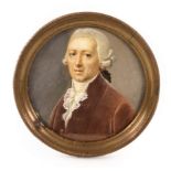 English School, 18th Century/Portrait Miniature of John Cluar (1736-1828)/looking left,