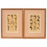 Le Monde Elegant/two framed prints depicting hats/and eleven other framed prints