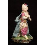 A Hoechst figure of a girl dressed as a Sultan, circa 1770, modelled by Johann Peter Melchior,