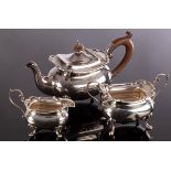 A Regency style three-piece silver tea service, Adie Bros.