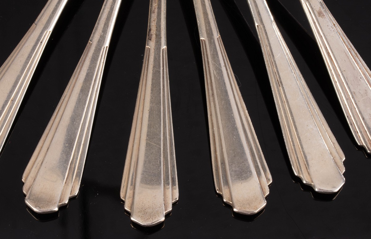 A set of Art Deco silver flatware, James Dixon & Sons, mainly Sheffield 1943, - Image 2 of 3
