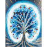 Manner of Scottie Wilson/Tree of Life/oil on board,