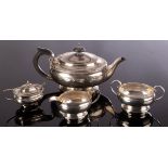 A three-piece silver tea set, Docker & Burn, Birmingham 1927,