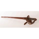 A George V officers sword with pierced hilt and shagreen handle, the blade Aldershot Stores,