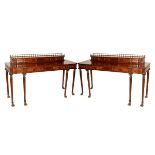 A pair of Georgian style console tables by Jonathan Charles, in flame mahogany,