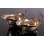 A pair of silver sauce boats, Birmingham 1919,