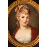 English School, mid 19th Century/Portrait Miniature of a Girl/bust length,