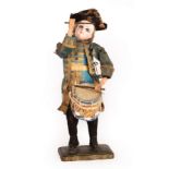 A French 19th Century Jumeau automaton of a drummer in a blue uniform,
