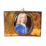 Attributed to Christian Zincke (1683-1767)/Portrait Miniature in enamel of a Young Gentleman/bust