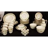 A floral tea service, pattern no 5517, circa 1900, comprising twelve cups, twelve saucers,