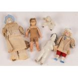 Five small French dolls,