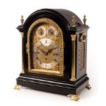 Lot Withdrawn - A late 19th Century ebonised pearwood bracket clock, HW Bedford, 67 Regent Street,