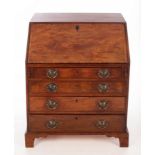 A small George III mahogany bureau, 74.