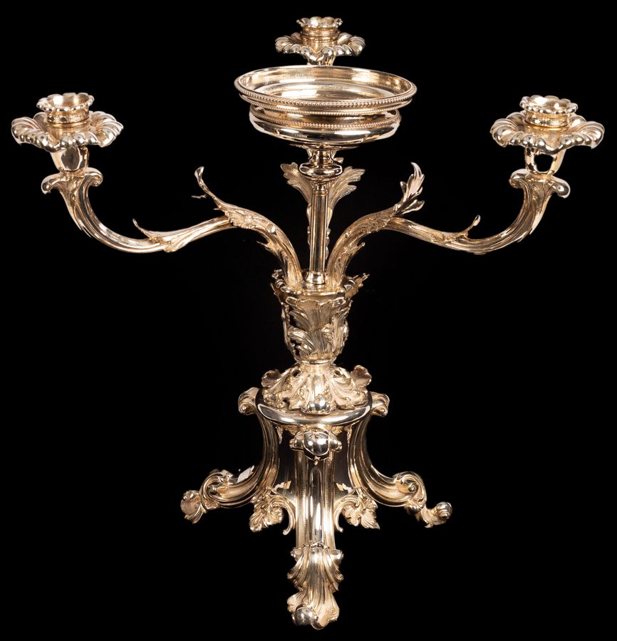 A silver plated epergne,