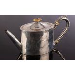 A George III silver teapot, HC, London 1789, of oval form with tapering spout,