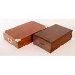 A cigar humidor by Havanas/Habanos with sectioned interior, brass handles and clips,