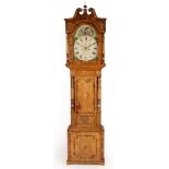 An oak eight-day longcase clock,