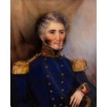 English School, early 19th Century/Portrait Miniature of a Naval Officer/seated,