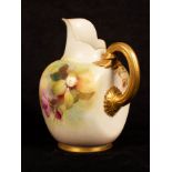 A Royal Worcester blush ivory jug painted roses, by Jack Southall, 1094,