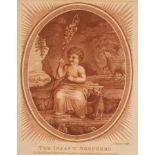 J Baldrey/The Infant Shepherd/Infant Fondness/a pair/stipple engravings,