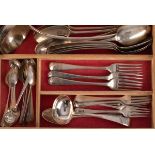 A quantity of Old English pattern silver flatware, various dates and makers,