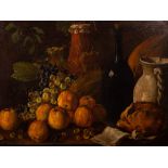 19th Century/Still Life/fruit and jugs on a ledge/oil on canvas,