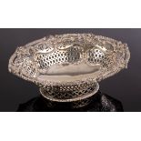 A Victorian oval silver fruit dish, John Bodman Carrington, London 1899,