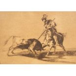 After Goya/'Campeador' from La Tauromaquia/etching CONDITION REPORT: Condition