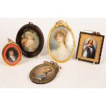 19th Century School/Portrait Miniature depicting Christ/enamel on porcelain, 7cm x 4.