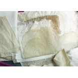 A box of lace table linen and other material CONDITION REPORT: Condition information