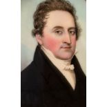 Frederick Buck/Portrait Miniature of a Gentleman/looking left,