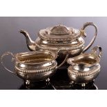 A George IV three-piece silver tea service, WB, London 1828,