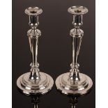 A pair of George III silver candlesticks, Matthew Boulton, Birmingham 1802,