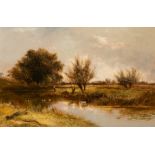 Joseph Thors (1835-1920)/Fisherman on a River Bank/signed /oil on canvas,