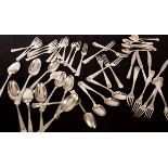 A matched set of Danish flatware, various dates and makers, comprising six table spoons,
