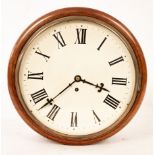 A 19th Century walnut cased eight-day kitchen dial, the 12" white dial with Roman numerals,