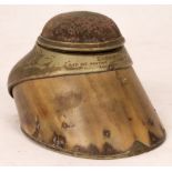 A 20th Century brass mounted horse hoof inkwell by Peter Spicer & Sons,Leamington,