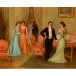 G L Coulet/Figures in Evening Dress/oil on canvas, 63.